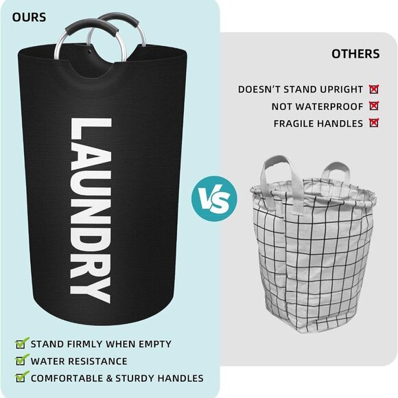90L Large Laundry Basket, Laundry Hamper, Dirty Clothes Hamper for Laundry, Coll - Picture 4 of 7